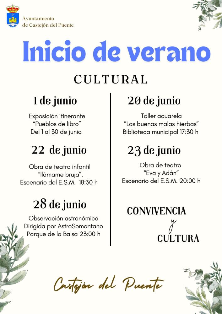 Imagen Castejón del Puente inicia el verano con actividades culturales
