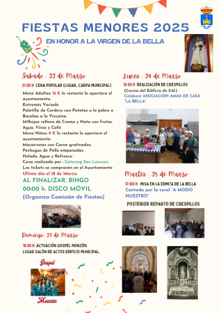 Imagen Fiestas Menores 2025 en honor a la Virgen de la Bella